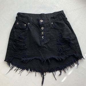 Black Carmar Ripped Skirt